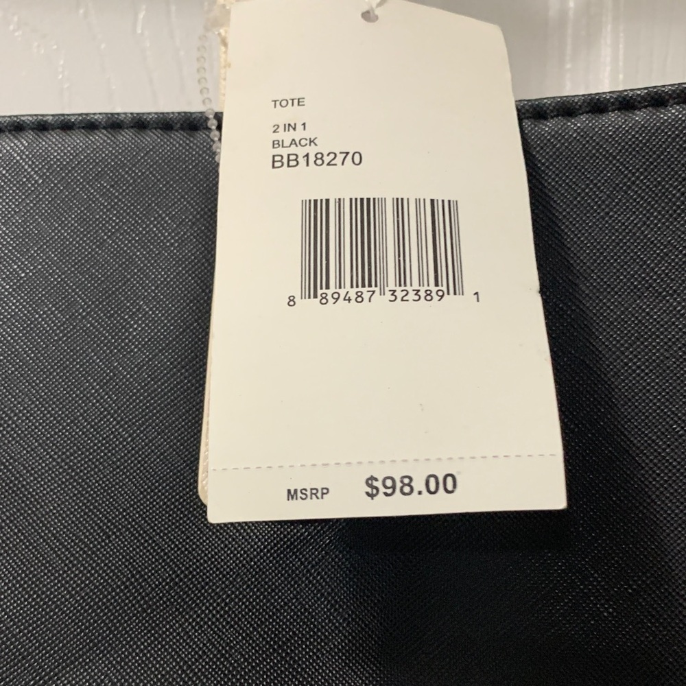 Betsey Johnson Black and Cream Floral Tote Bag - Picture 7 of 10
